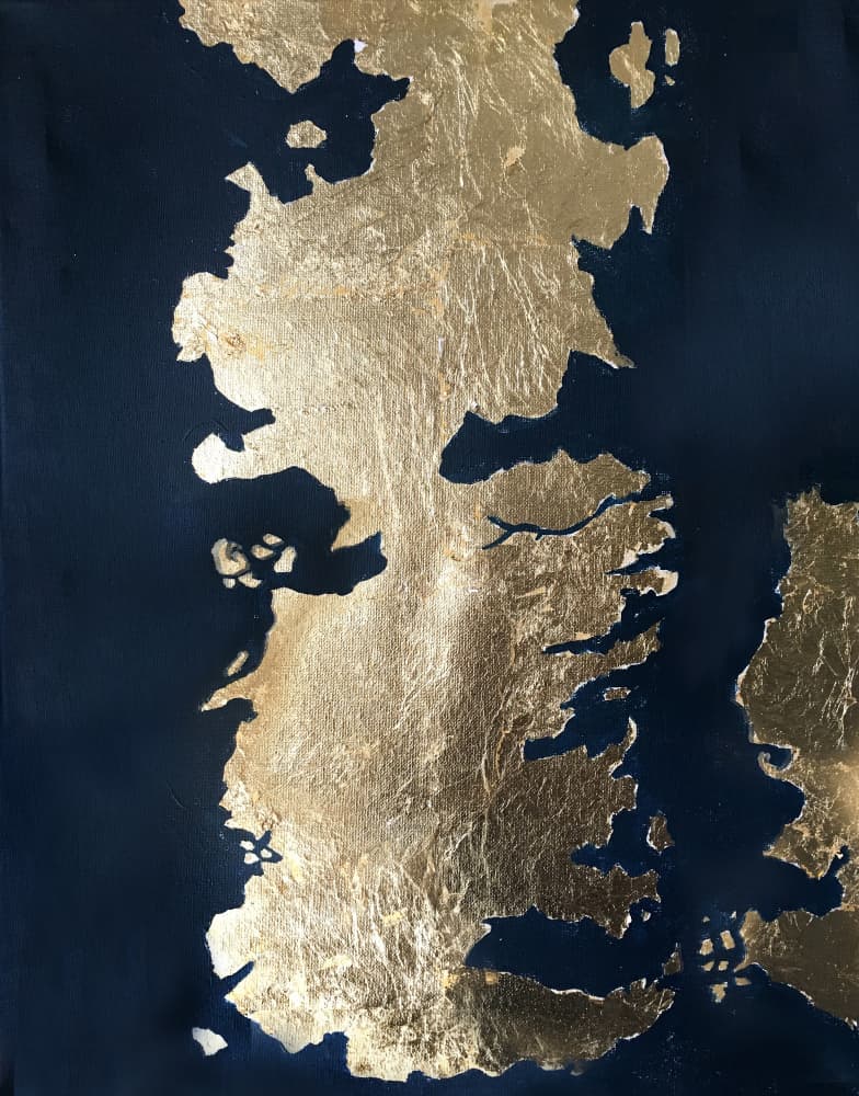 Gilded Fantasy Continent by Christine Lindstrom — canvas wall art
