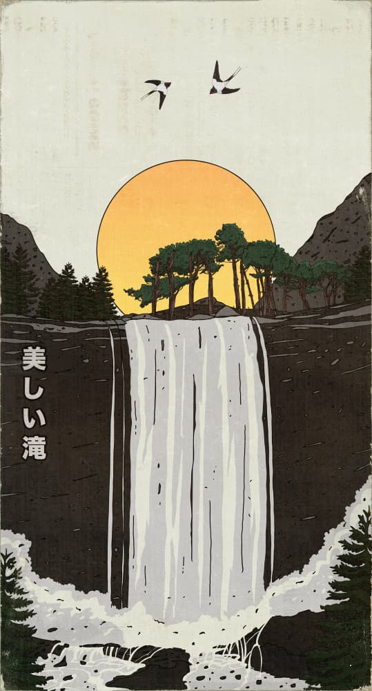 Rising Sun Waterfall by Nicholas — canvas wall art
