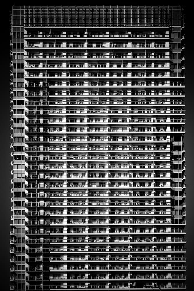 Geometric City Apartments by Makoto Nishikura — canvas wall art