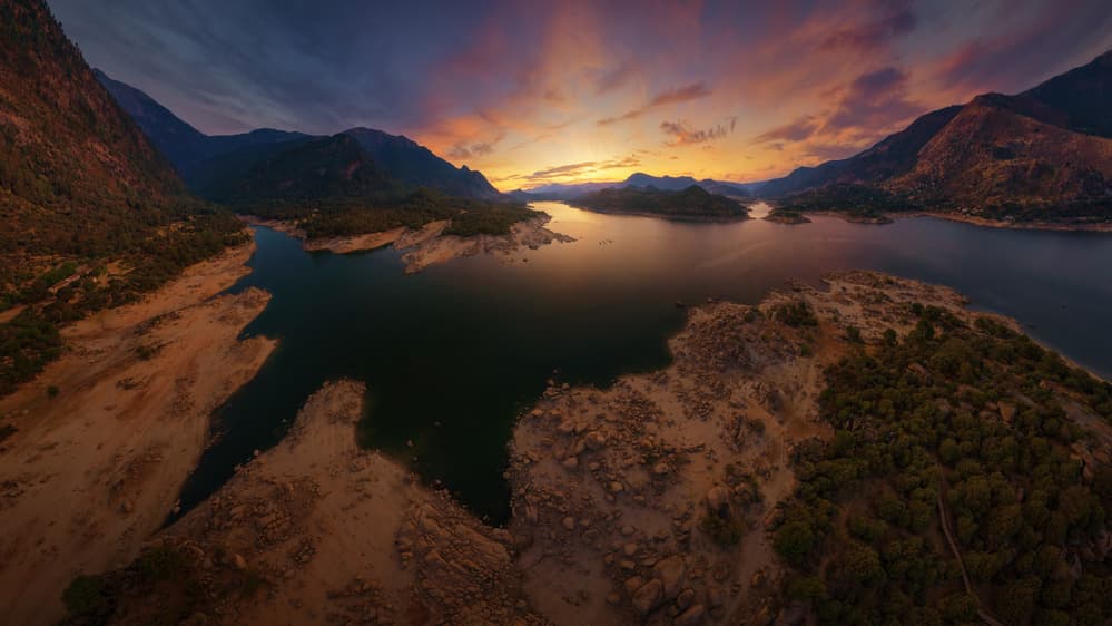 Sunset Over Mountain Lake by Juan Pablo de Miguel — canvas wall art
