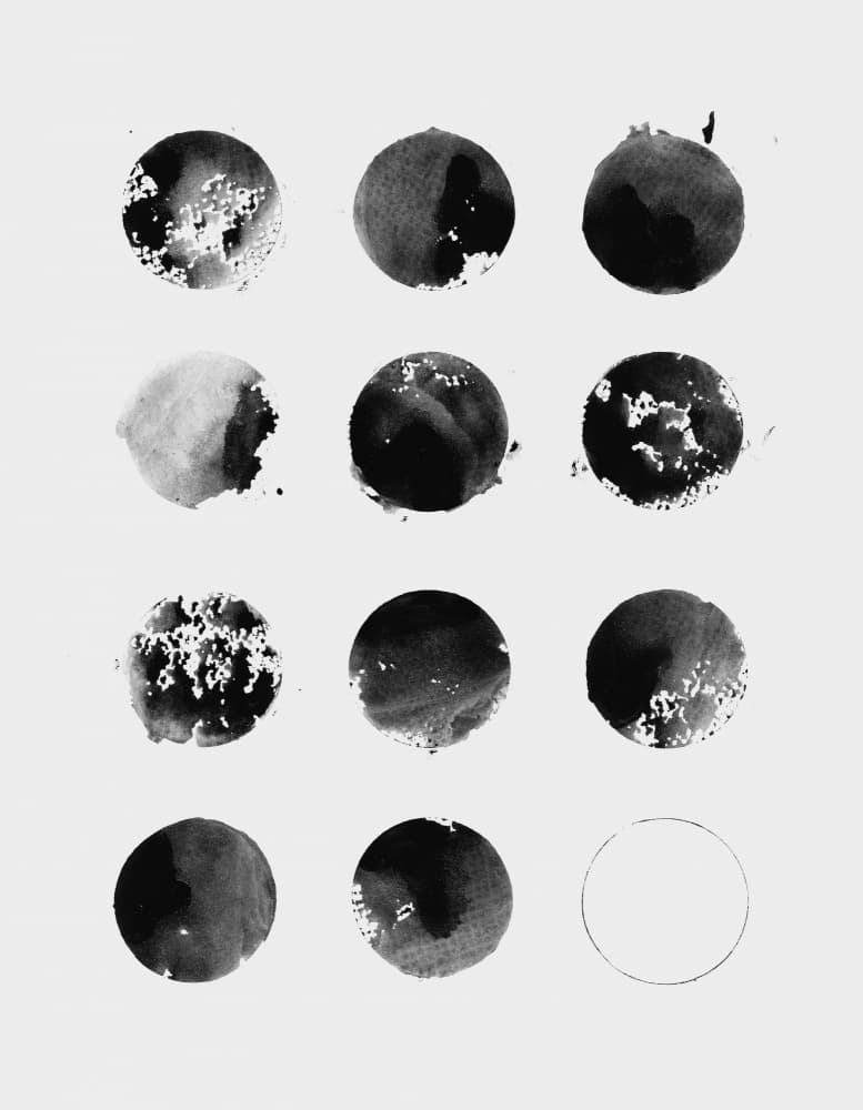 Fluid Black Circles by Florent Bodart — canvas wall art