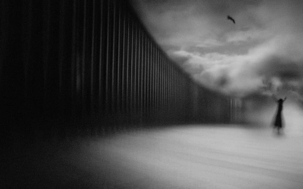 A Lone Figure Watches by Teruhiko Tsuchida — canvas wall art