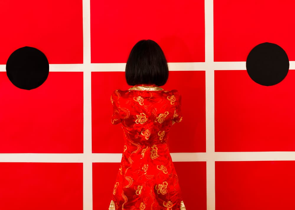 Vibrant Red Chinese Style by Hamed Khosroshahi — canvas wall art