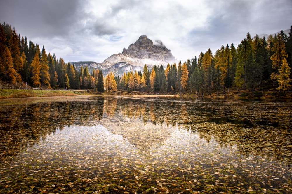 Autumn Mountain Lake Reflection by Franco Ameli — canvas wall art