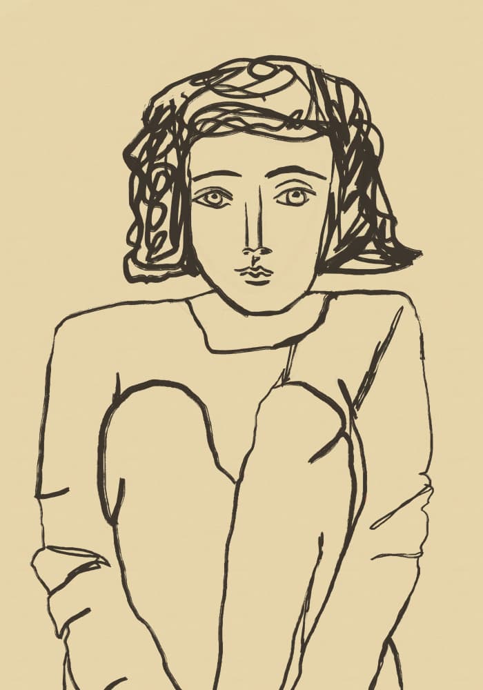 Pensive Young Woman by Sharyn Bursic — canvas wall art