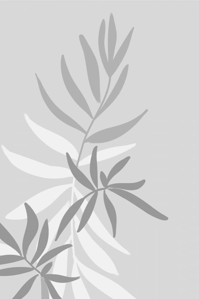 Elegant Gray Leaves by Rosana Laiz Blursbyai — canvas wall art