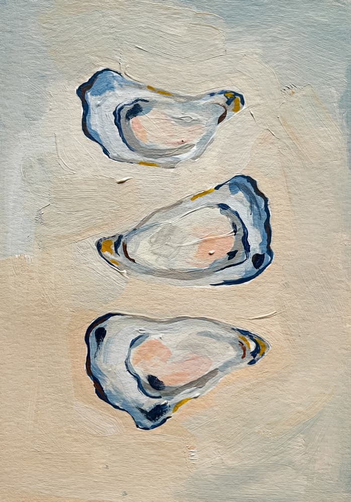 Coastal Blue Oysters by Madison Phipps — canvas wall art