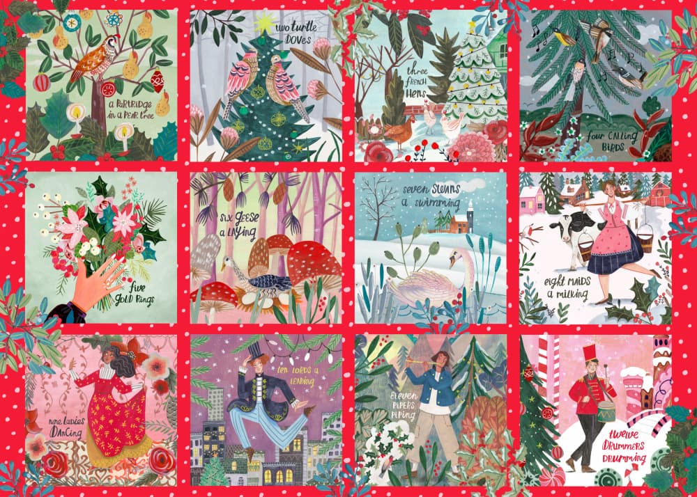 12 Days of Christmas Carol by Caroline Bonne Müller — canvas wall art