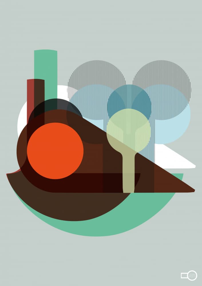 Abstract Steam Train by Leigh Bagley — canvas wall art