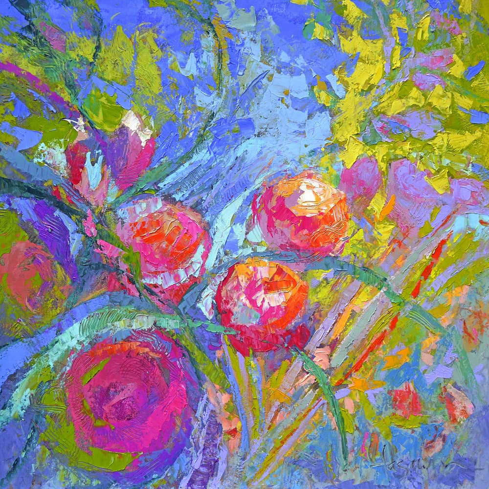 Vivid Blooms Dance by Dorothy Fagan — canvas wall art
