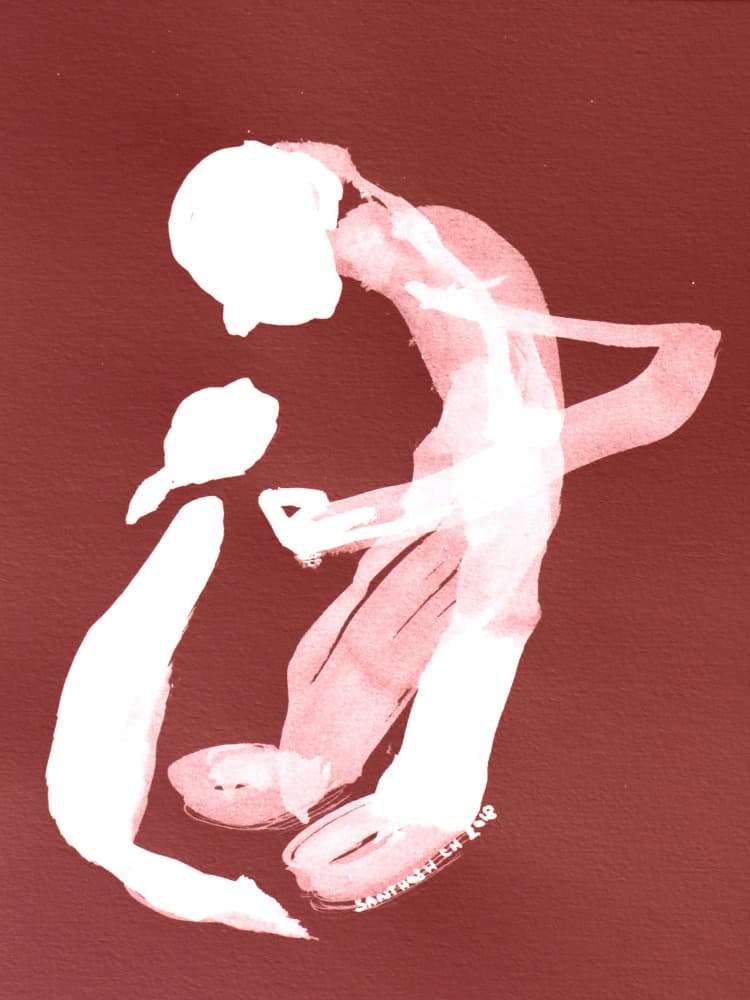 Mother Child Embrace by Santhosh ch — canvas wall art