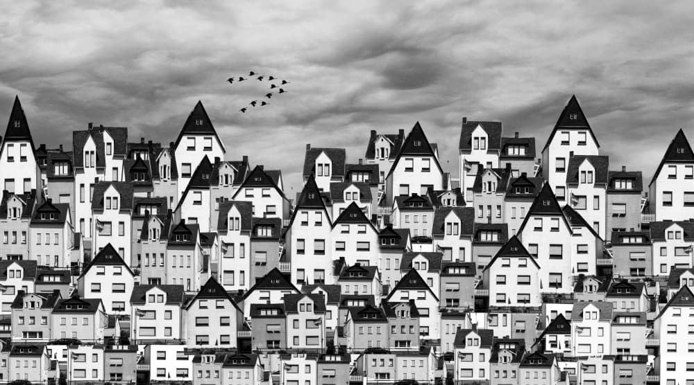 Dense Urban Rooftops by Brig Barkow — canvas wall art