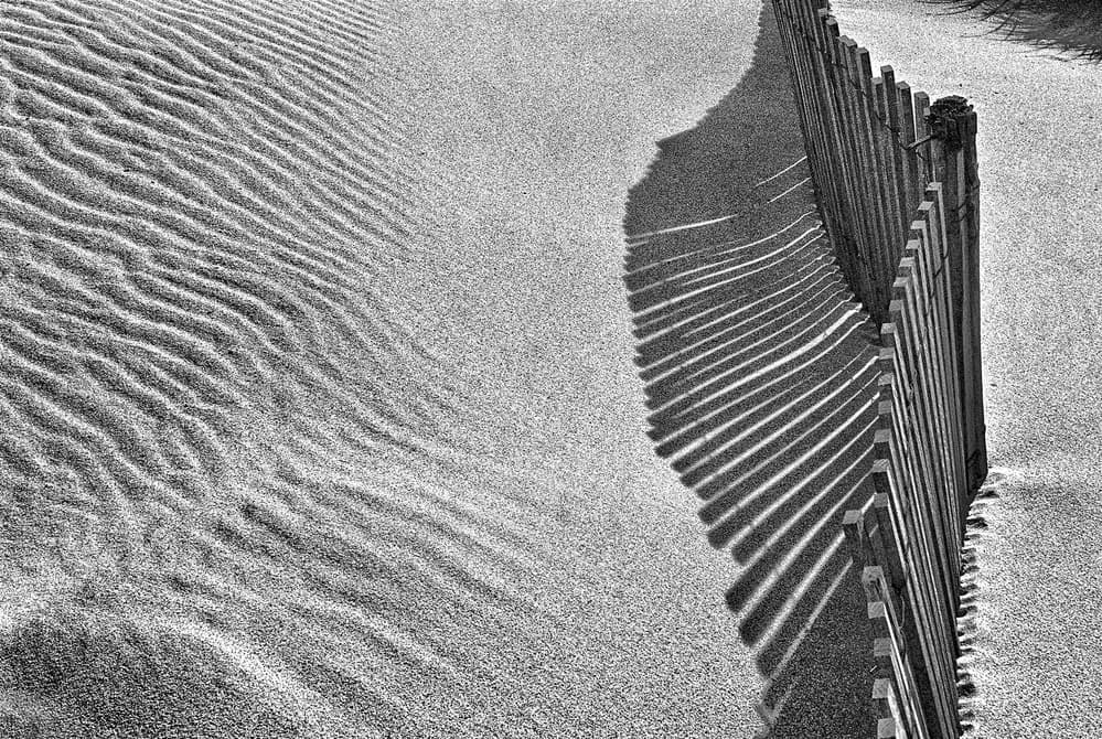 Rippled Sand And Fence by Paulo Abrantes — canvas wall art