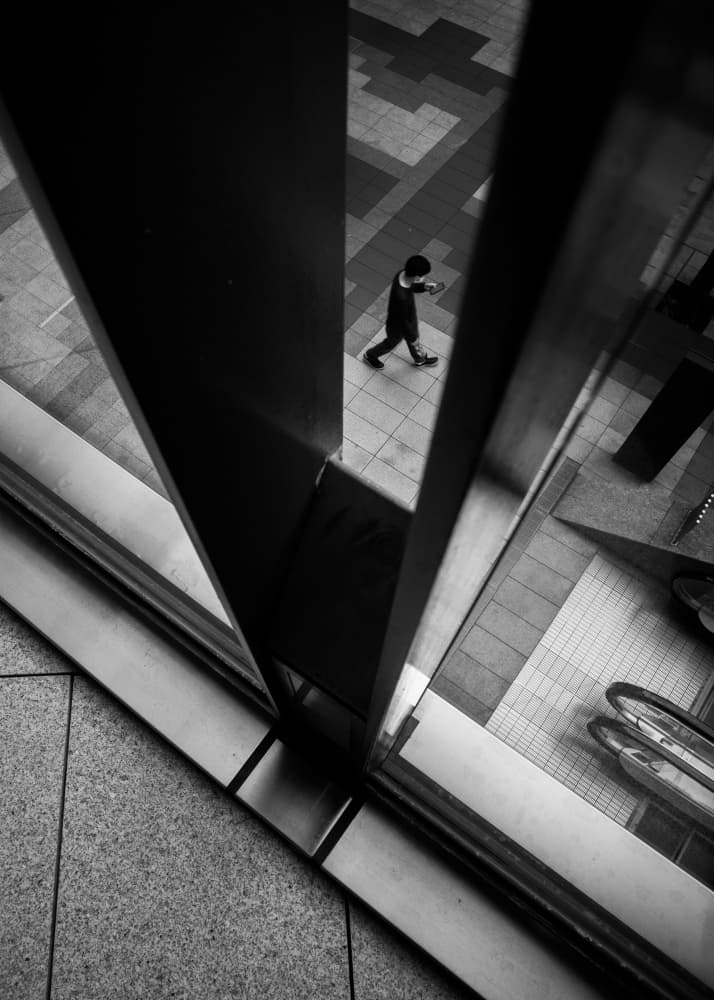 Framed City Walker by Satoshi Hata — canvas wall art