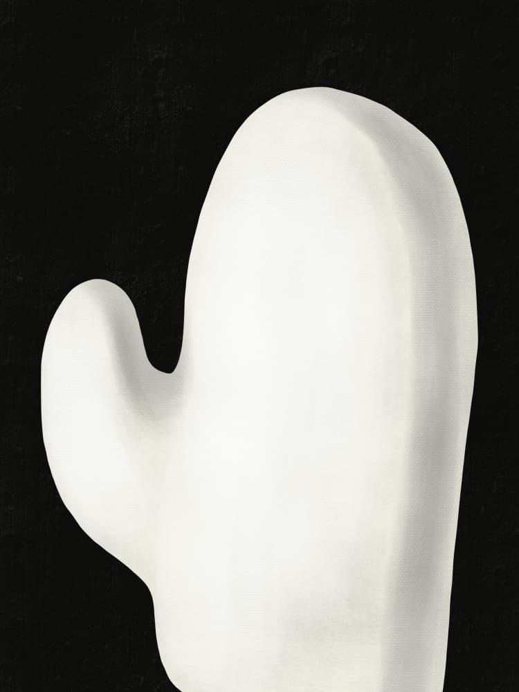 Smooth White Shape by Little Dean — canvas wall art