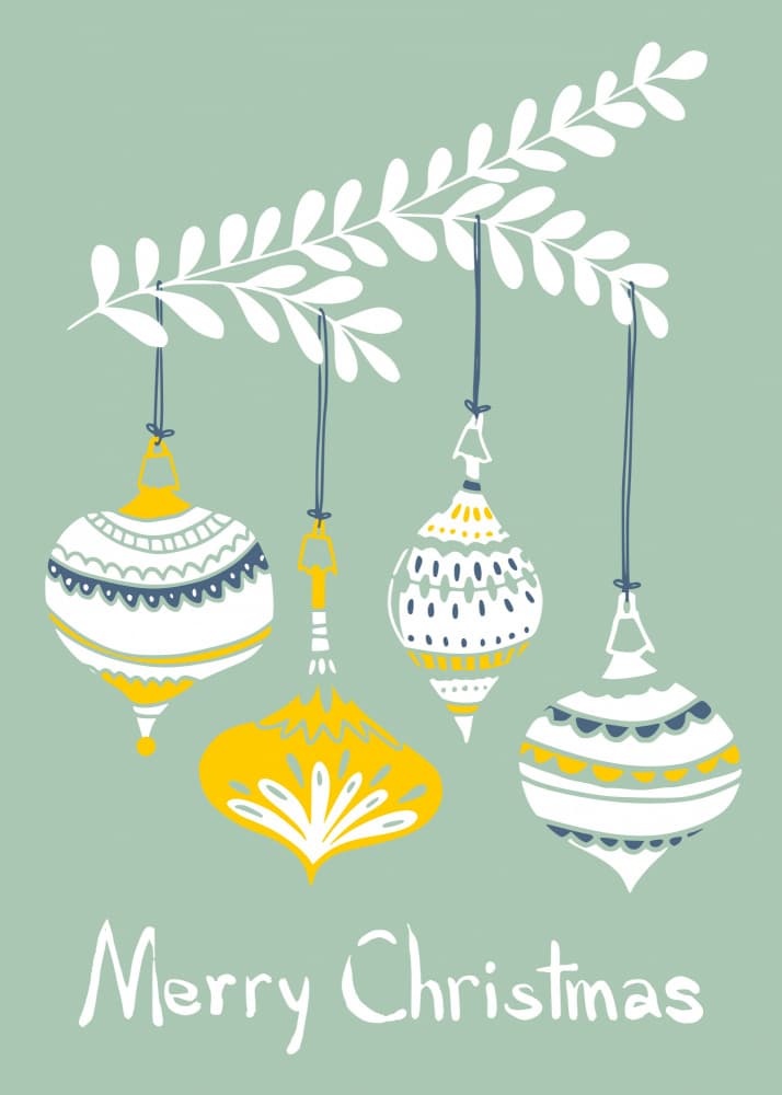 Merry Christmas Ornaments by Annick — canvas wall art