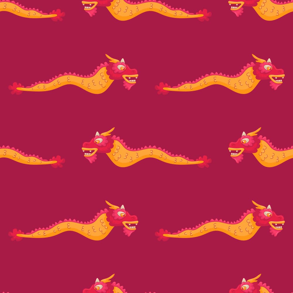 Vibrant Chinese Dragon Pattern by Marika Barsrsind β canvas wall art