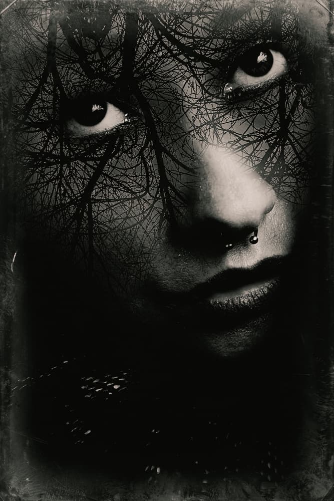 Dark Branches Portrait by Bogdan Bouşcă — canvas wall art