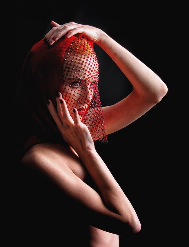 Red Veiled Mystery by Tali Stein — canvas wall art