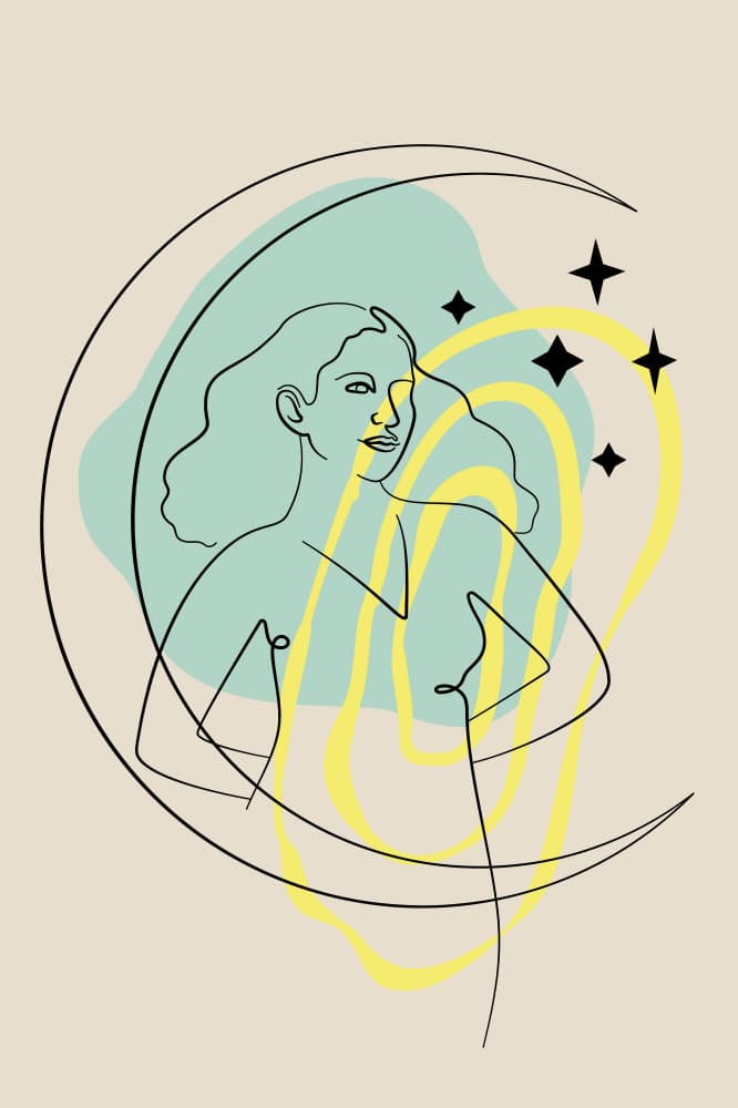 Celestial Moon Woman by Anna Rose — canvas wall art