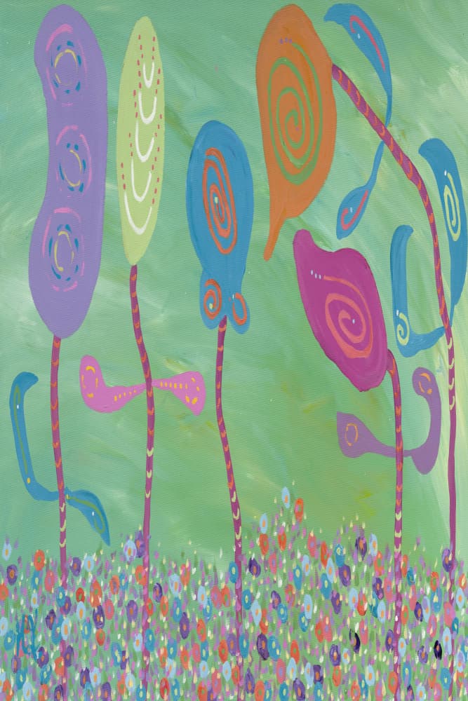 Colorful Fantasy Flowers by Helen Joynson — canvas wall art