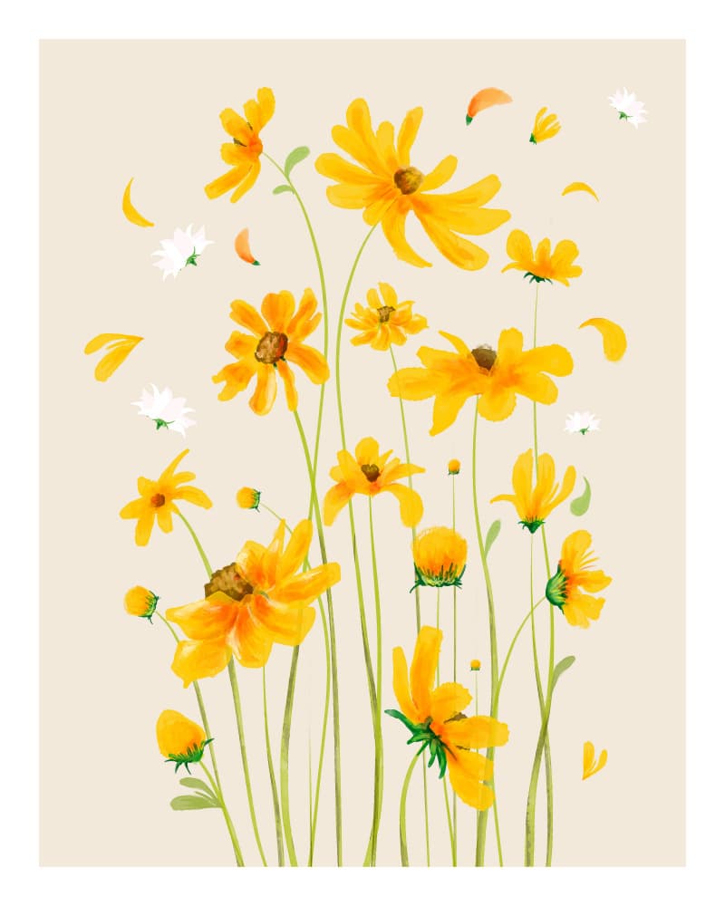 Golden Blossoms by Emel Tunaboylu — canvas wall art