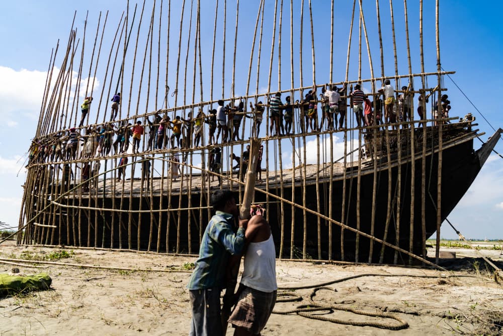 Traditional Boat Construction by Md. Arifuzzaman — canvas wall art