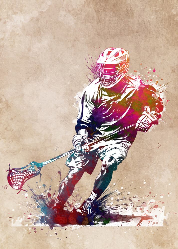 Dynamic Lacrosse Splash by Justyna Jaszke — canvas wall art