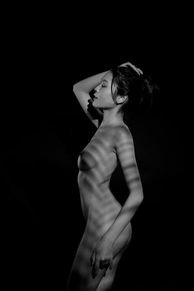 Serene Striped Nude by Tran Van Truong — canvas wall art