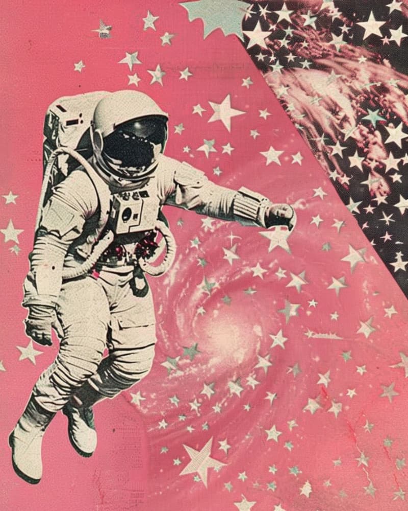 Pink Galaxy Astronaut by Samantha Hearn — canvas wall art