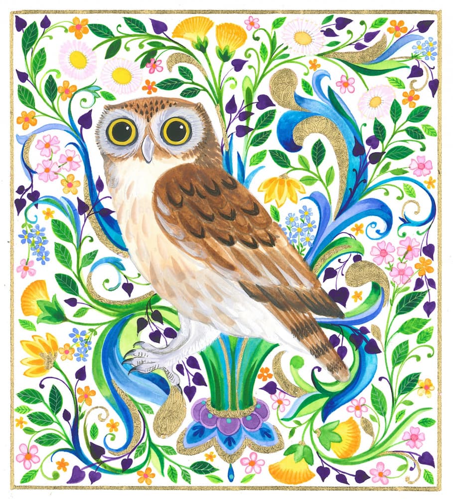 Floral Owl Enchantment by Isabelle Brent — canvas wall art