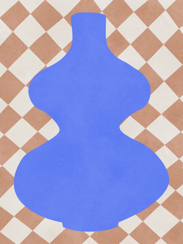Blue Abstract Vase by Vitor Costa — canvas wall art