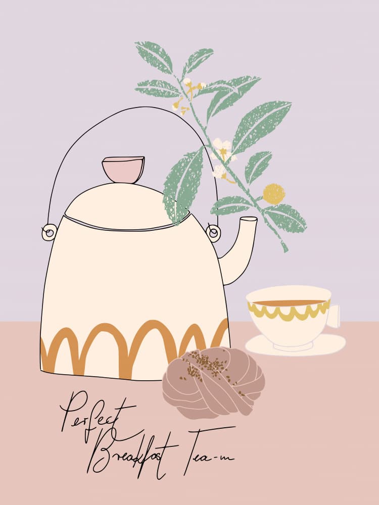Cozy Morning Tea by Annick — canvas wall art