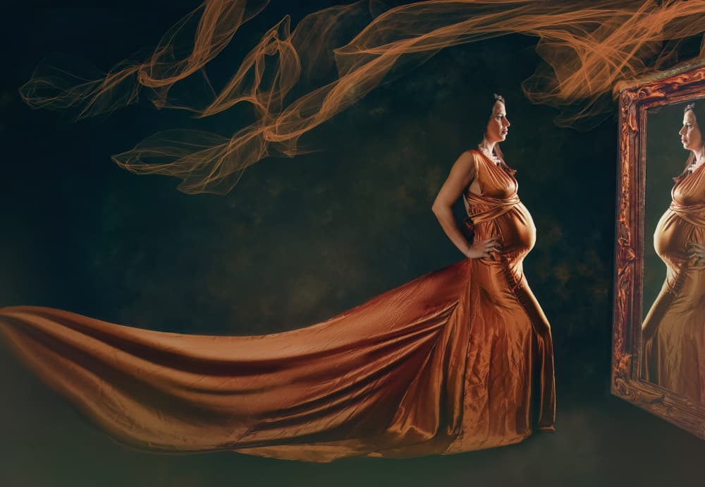Golden Gown Reflection by Sharon Levy — canvas wall art