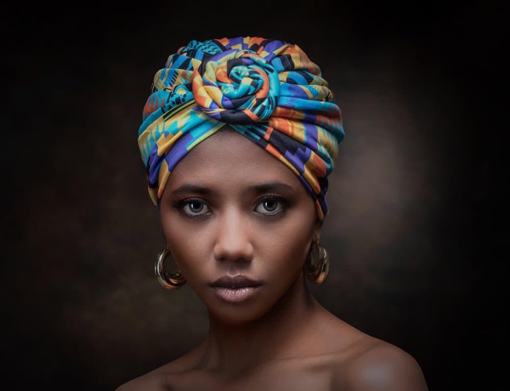 Vibrant African Turban by Luc Stalmans — canvas wall art