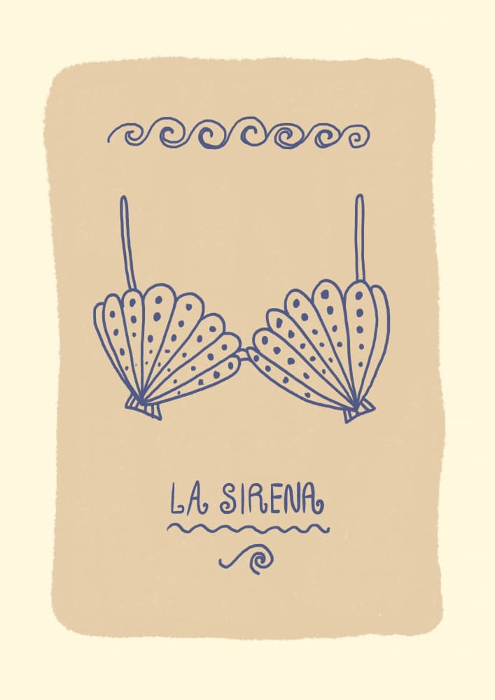 La Sirena Seashell Bra by Studio Dolci — canvas wall art