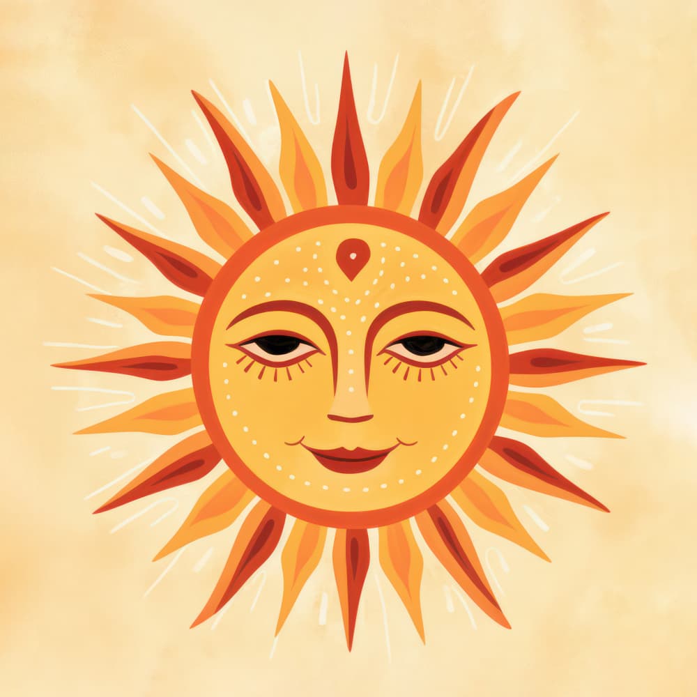 Smiling Sun Face by Andrea Haase — canvas wall art