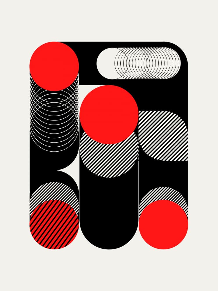 Bold Geometric Circles by Little Dean — canvas wall art