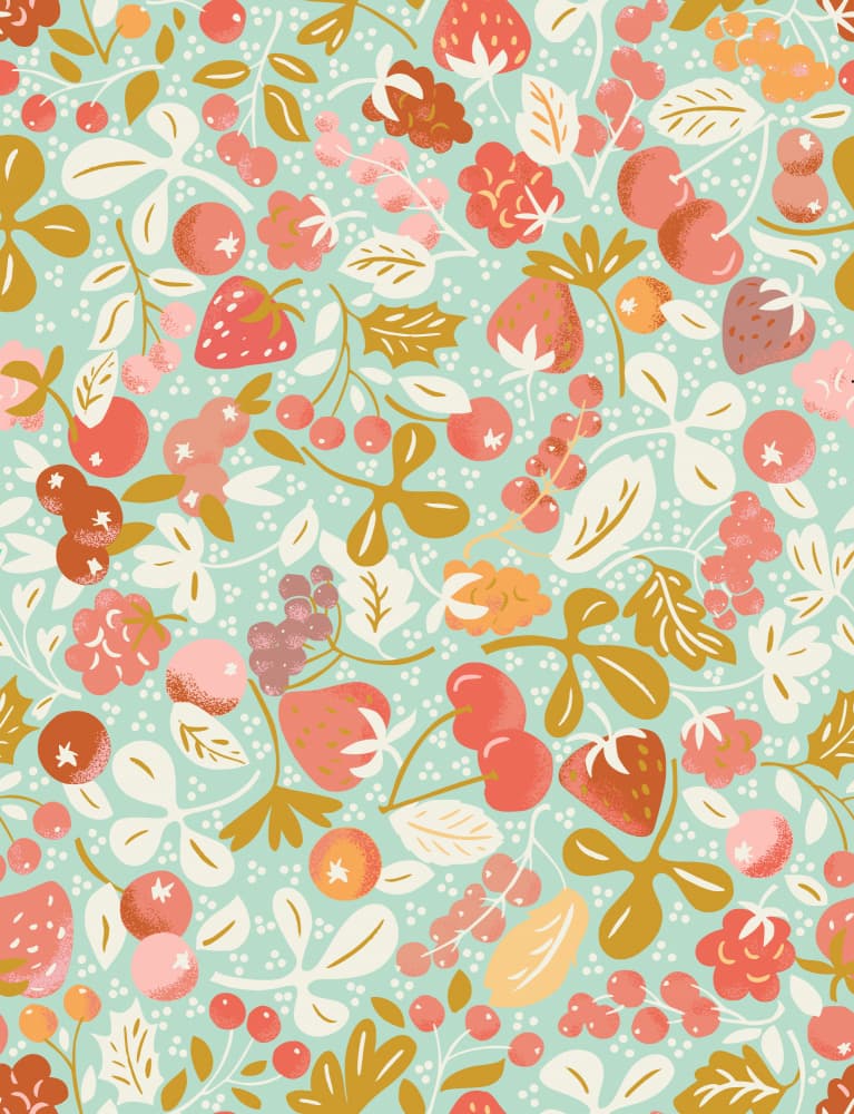 Whimsical Summer Berries by Annick — canvas wall art