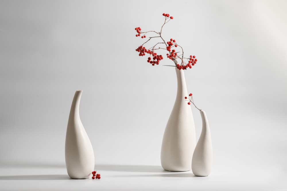Elegant Vases Red Berries by Xiaoyuan Xu — canvas wall art