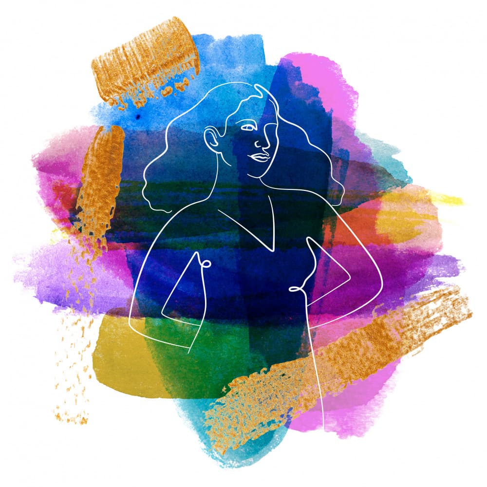 Vibrant Line Art Woman by Anna Rose — canvas wall art