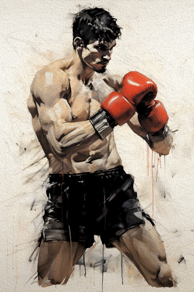 Powerful Boxing Moment by Andreas Magnusson — canvas wall art