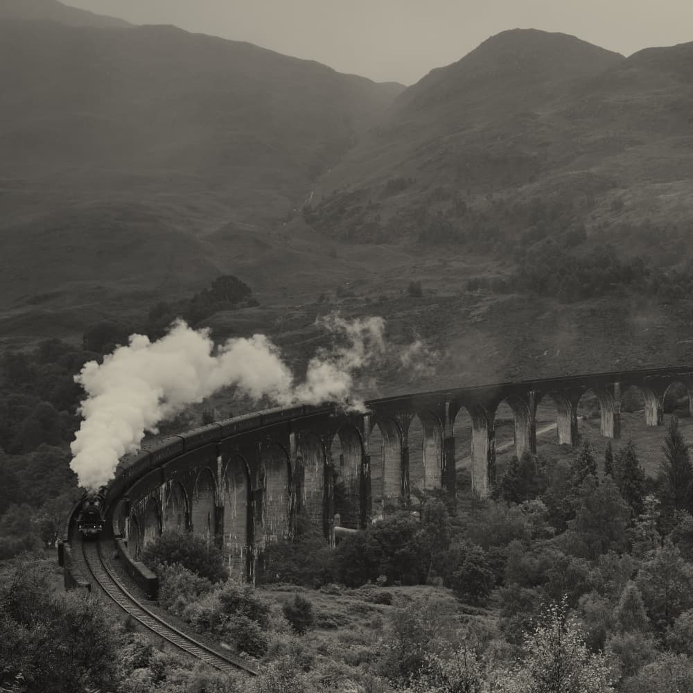 Steam Train Viaduct by Pawel Majewski — canvas wall art