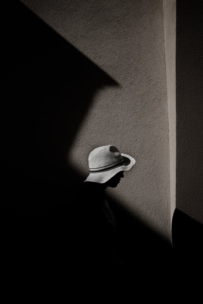 Shadowed Profile with Hat by Vincenzo Barone — canvas wall art
