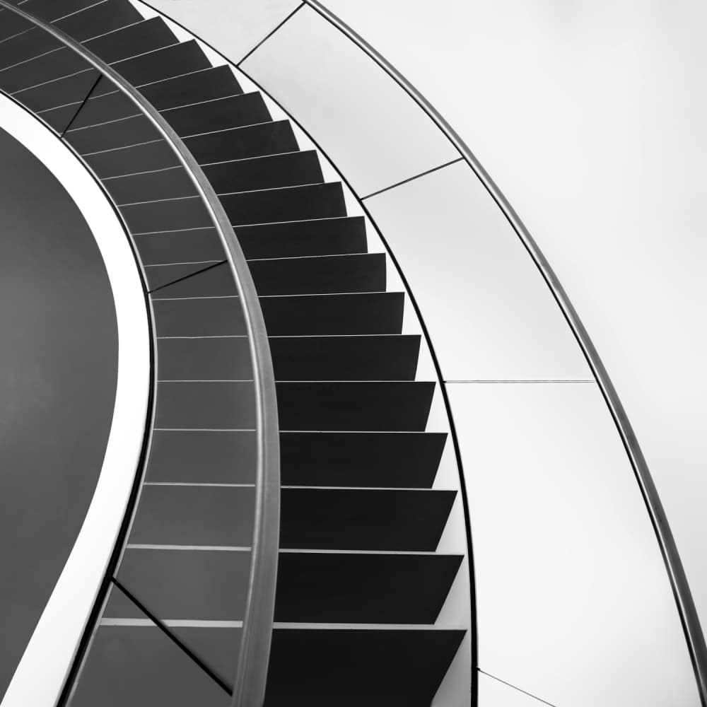 Curved Modern Staircase by Gerard Jonkman — canvas wall art