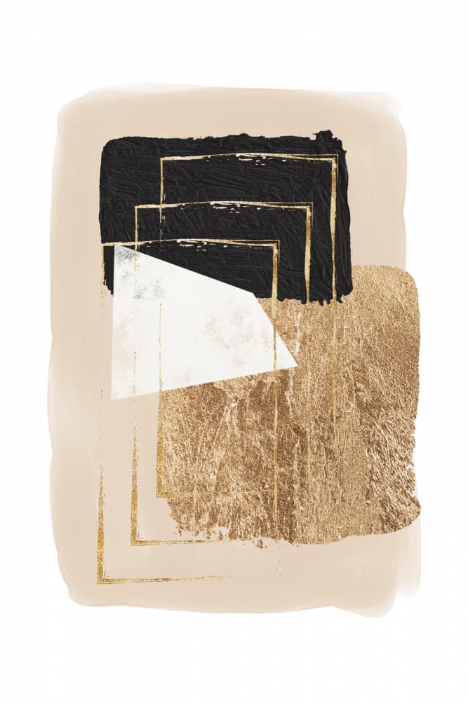 Gold Black Abstract Geometry by Sally Ann Moss — canvas wall art