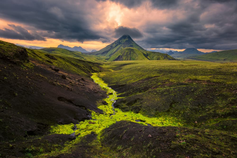 Vibrant Mossy Volcanic Valley by James Bian — canvas wall art