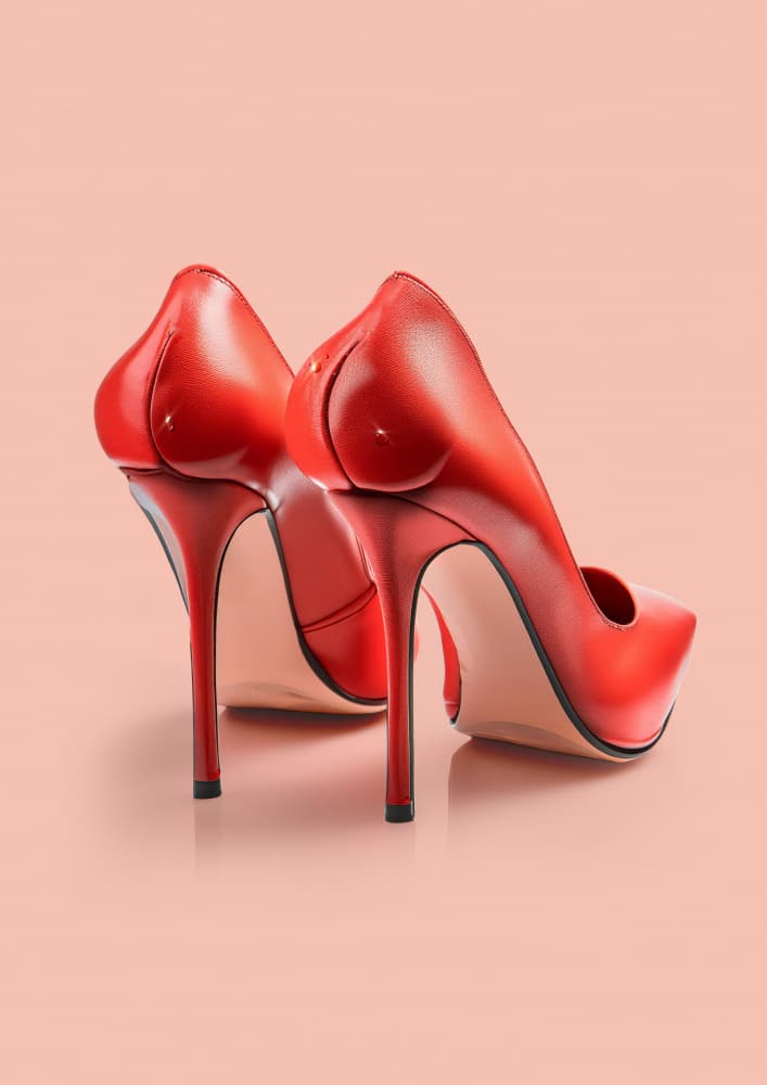 Vibrant Red Heels by Artem Pozdniakov — canvas wall art