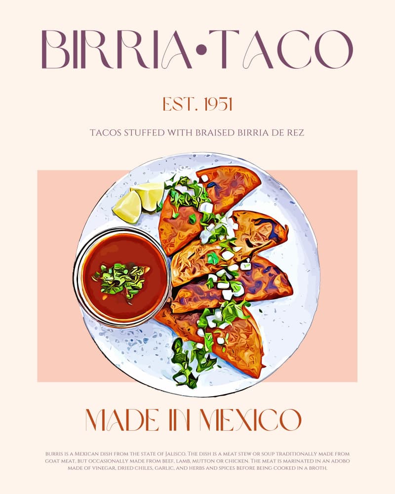 Authentic Birria Tacos by Nazma Khokhar — canvas wall art