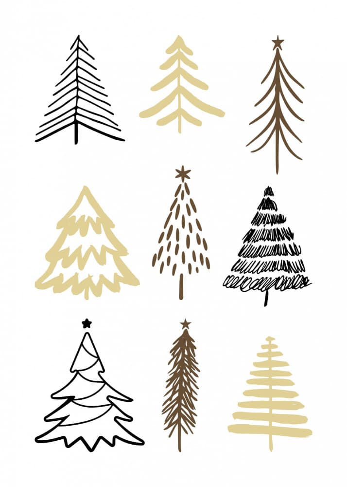 Stylized Holiday Trees by Kristina N. - SoulArt Shop — canvas wall art